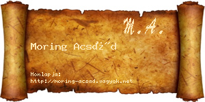 Moring Acsád névjegykártya